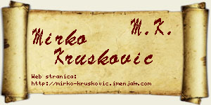 Mirko Krušković vizit kartica